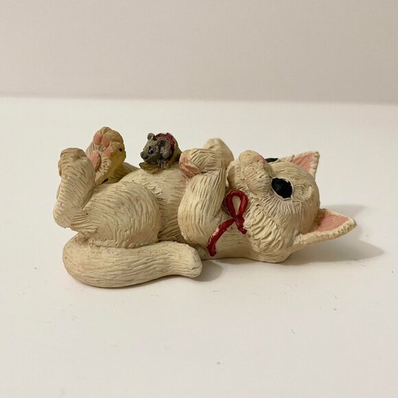 Vtg 1992 Kathy Wise Cats Kittens with Mouse Enesco Flaws - Picture 9 of 16